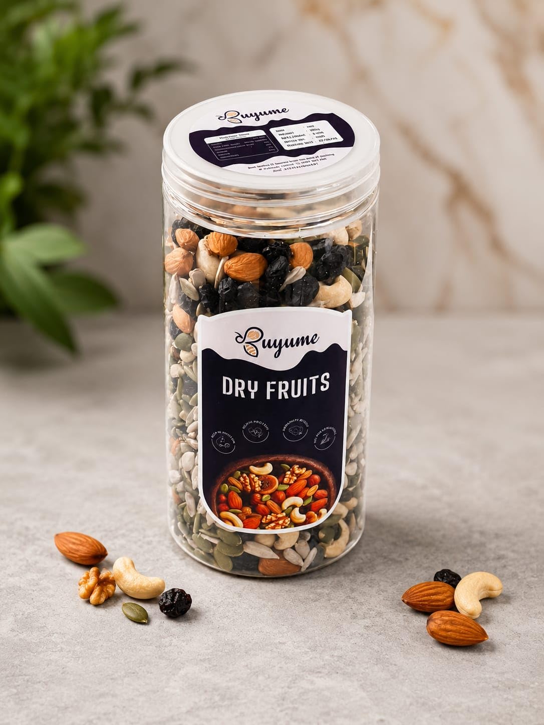 Buyume Dry Fruits Mix with Nuts and Seeds, 100% Natural, 500g | Rich in Protein, High in Fibre, No Preservatives, Handpicked Ingredients, Natural Energy Booster-image-4