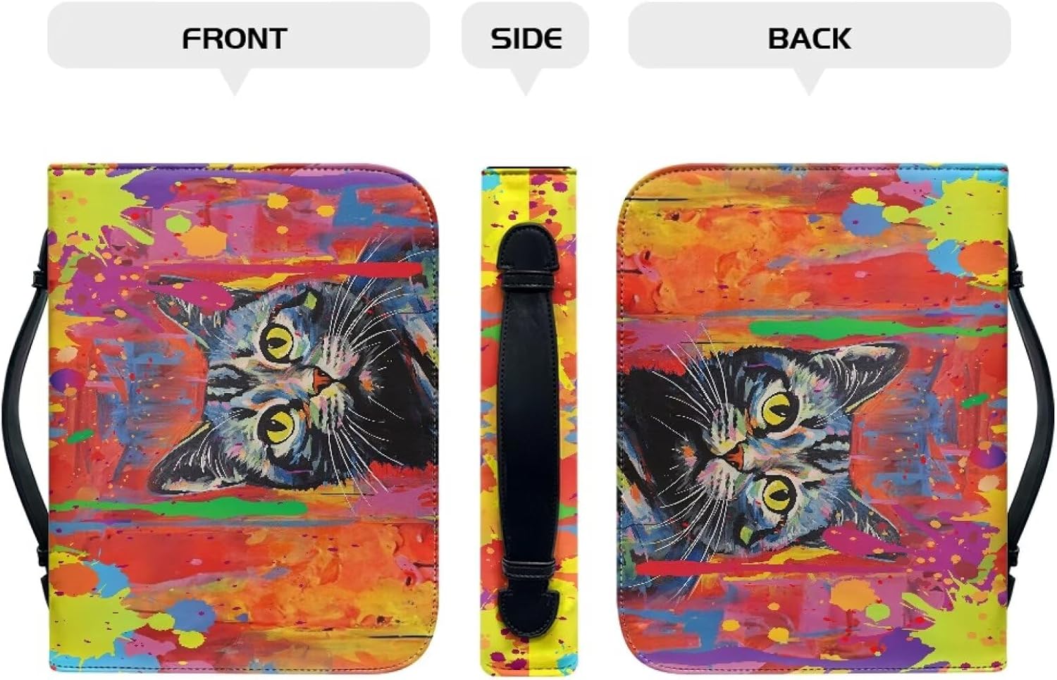 Handle Bible Cover Church Book Cover,Carrying Book Case Bible Protective with Pen Slots and Zippered Pocket