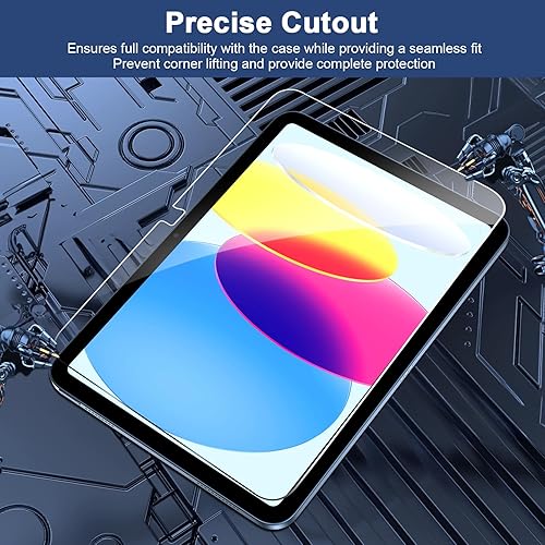 Miniatura 4 de BLOSOMEET Paquete de 2 protectores de pantalla para iPad de 11ª A16 2025 y 10ª generación de 10.9 pulgadas 2022, vidrio templado transparente HD de