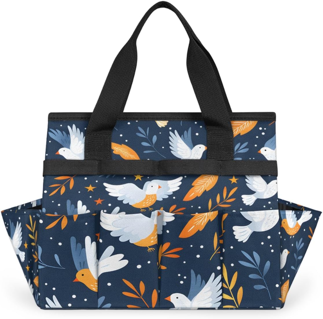 Pigeons Leaf Garden Tool Bag with Hard Bottom and 10 Pockets