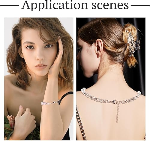 Vista 18 de Pandahall - 100 cierres de pinza de langosta de acero inoxidable, joyería de oro real de 24 quilates, cierre de langosta de 2 colores, cierre