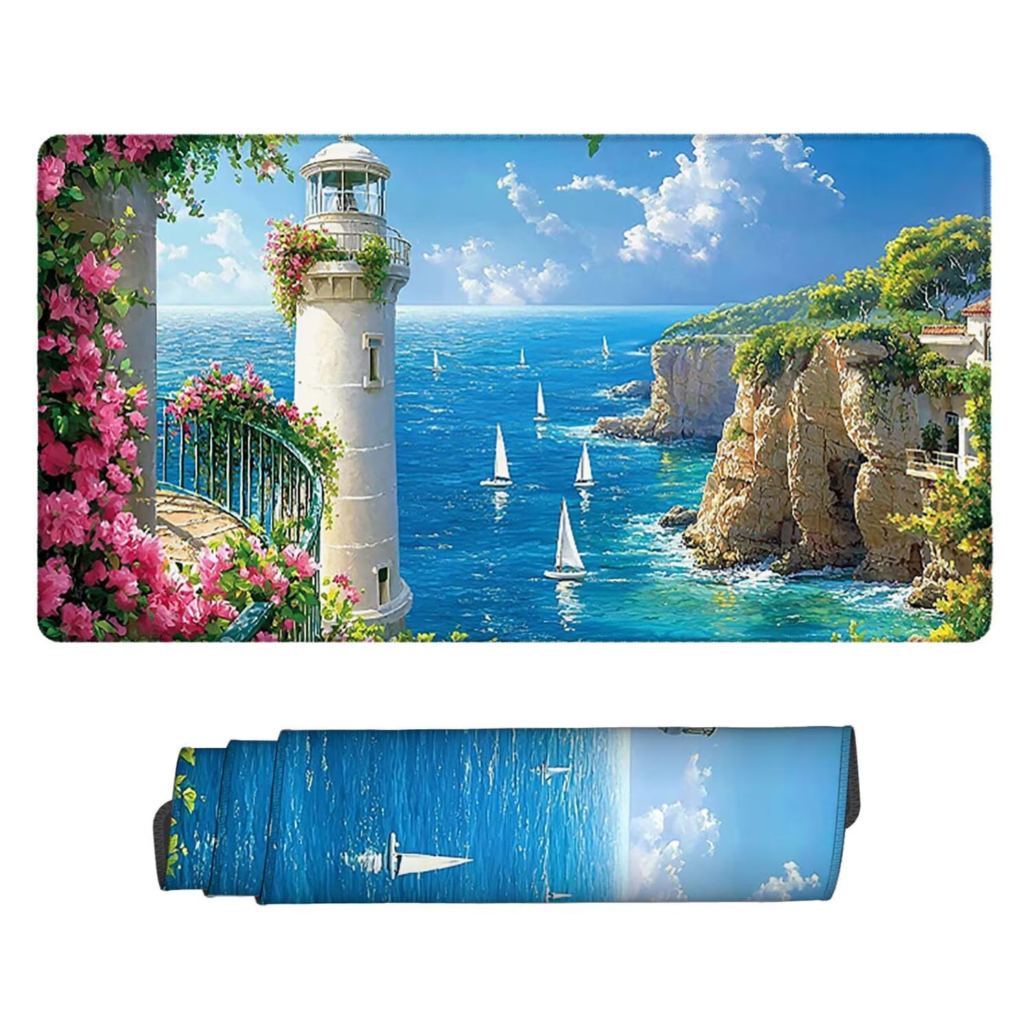 Podkładka pod mysz do gier, 1600 x 800 mm, XXL, duża gamingowa podkładka pod mysz, wodoodporna podkładka pod mysz, długa podkładka na biurko z przeszytymi krawędziami, mata na biurko z gumową podstawą