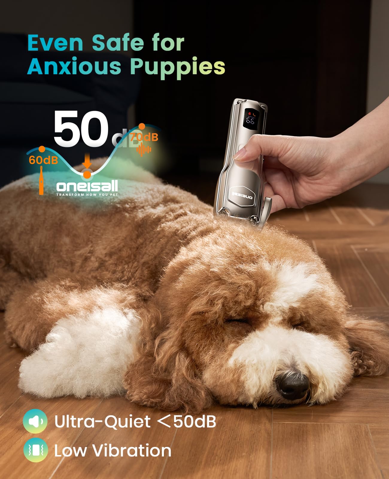 oneisall Dog Clippers for Grooming Thick Hair,Low Noise Dogs Grooming Kit with Detachable Stainless Steel Blade,Dog Shaver for Thick/Matted/Knotted/Fine/Wave/Curly Hair,PC18 - image 7