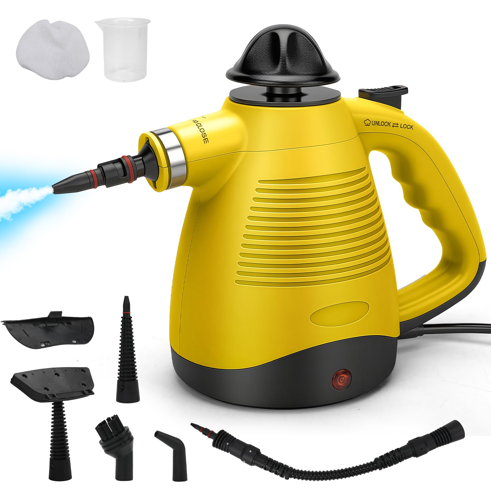 Nettoyeur Vapeur 1050W, 135 ℃ Nettoyeur vapeur réservoir d'eau 450 ml