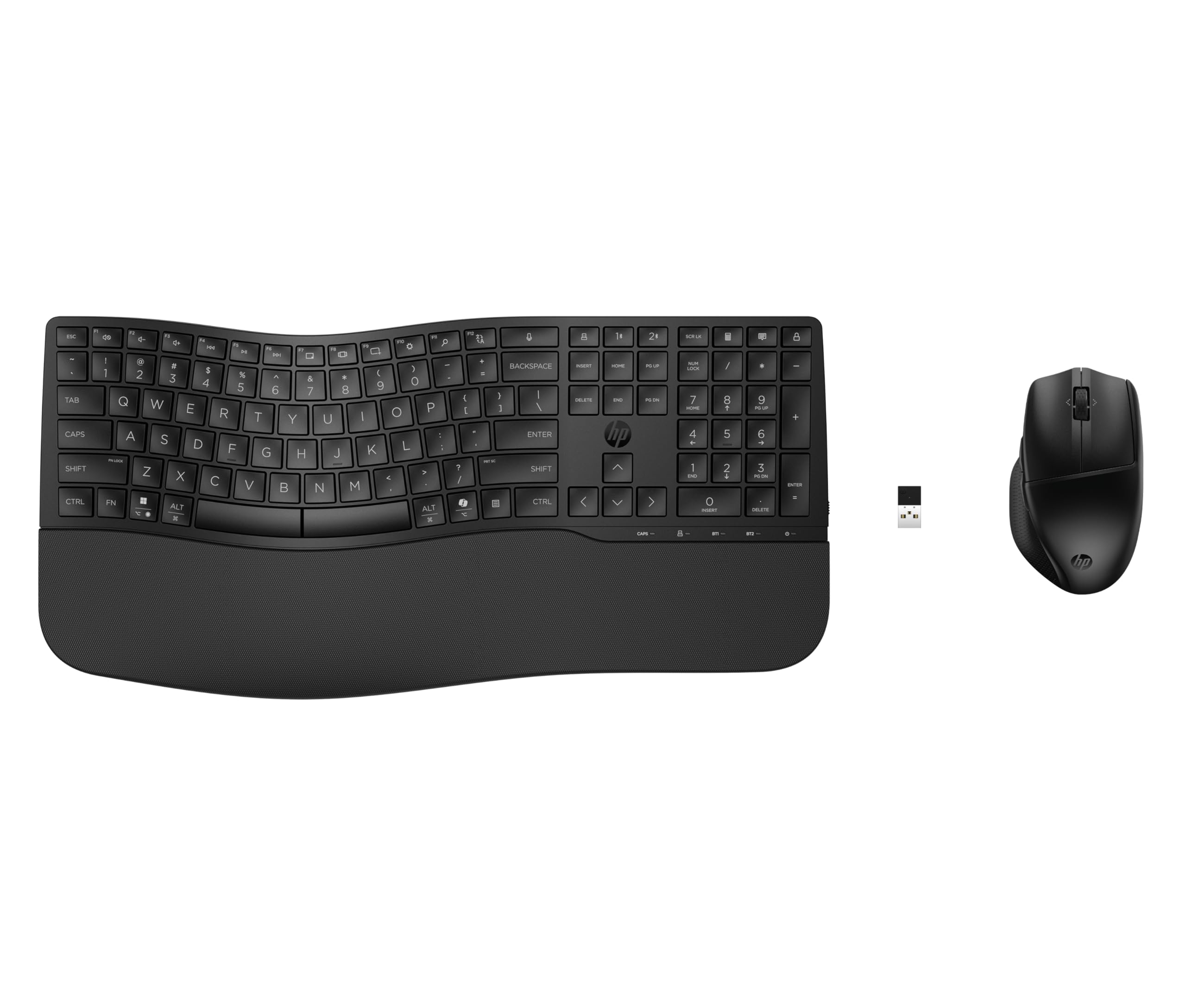 HP 680 Comfort Dual-Mode Tastatur und Maus Set, QWERTZ Deutsches Layout, Kabellos, Bluetooth & 2,4GHz, leise Tasten, ergonomisch, 4D-Scrollrad, programmierbare Tasten, für Windows, macOS & ChromeOS