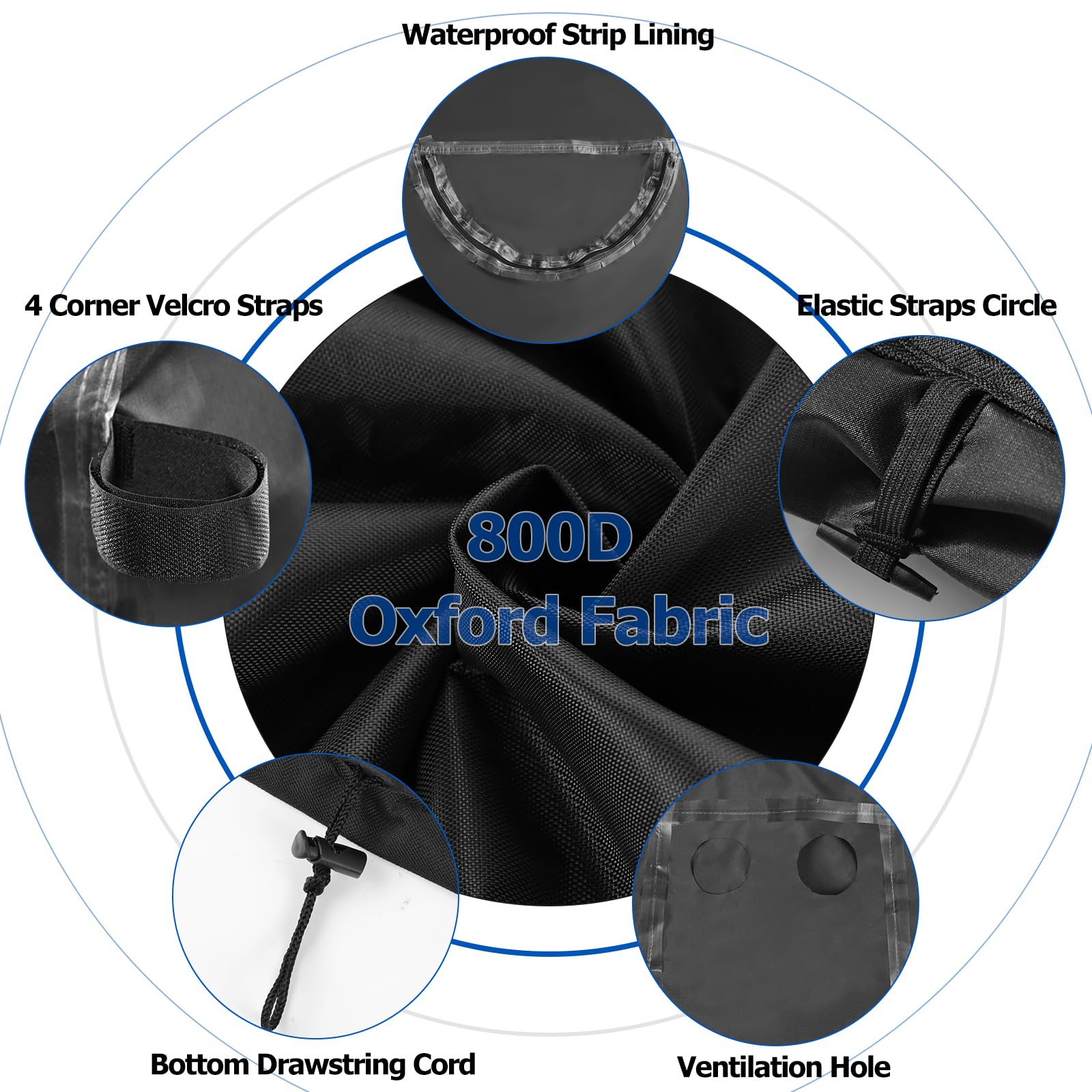 800D Oxford Wasserdichte Generator Abdeckung für den Außenbereich, Outdoor Garden Patio Universell Generatoren Staubschutzhülle passend für die meisten Generatoren 3000-5000 Watt (80 x 60 x 60 cm)