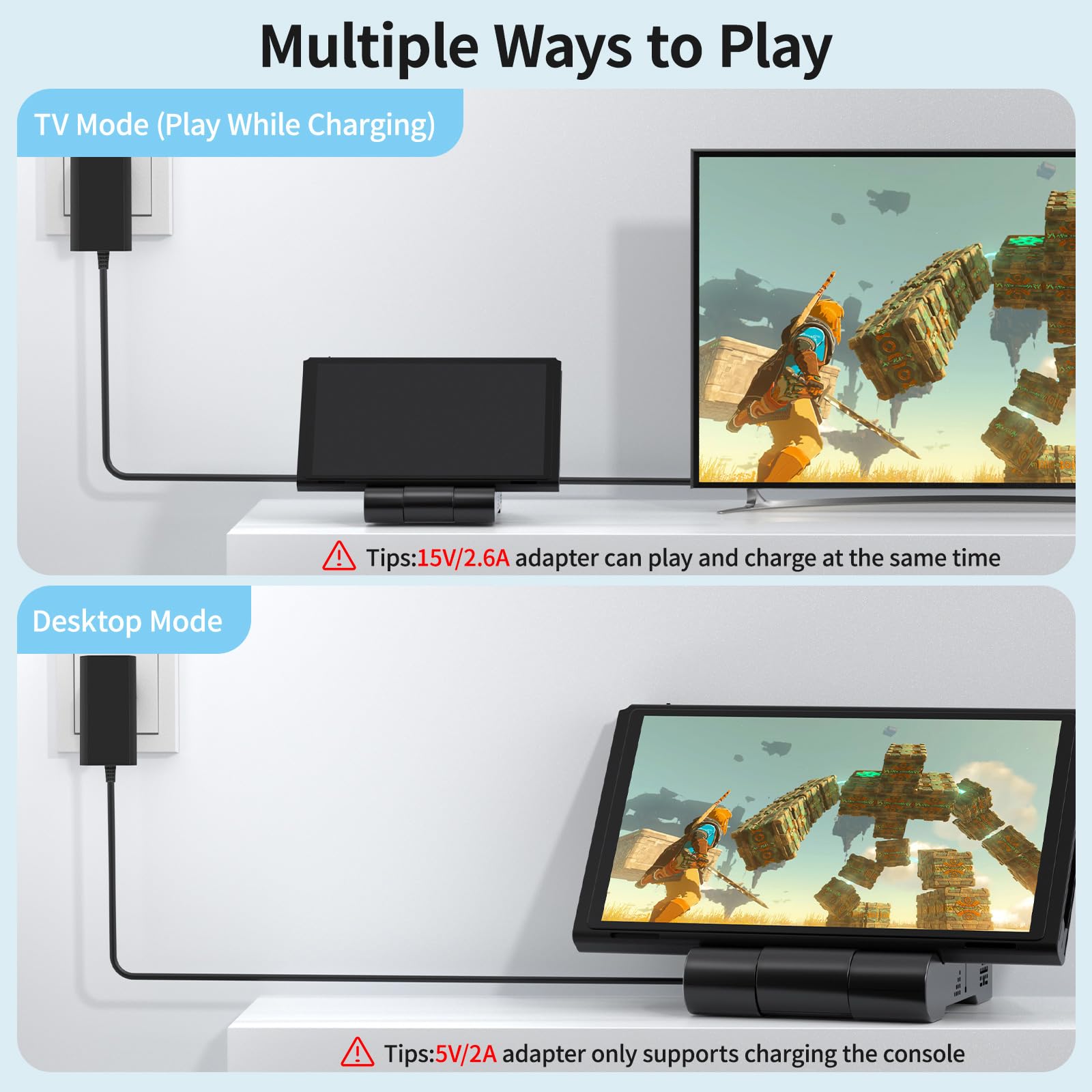 Switch Dock für NS Switch/Switch OLED, Younik Switch Docking Station mit HDMI Port und USB 3.0, Tragbarer Switch TV Dock 1080p HD Fast Projection