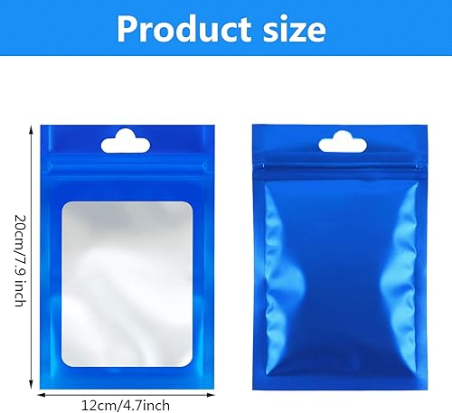 Miniatura 2 de Bolsas Mylar de almacenamiento para alimentos, 100 unidades con cierre hermético, resellables, con ventana transparente, para granos de café, bolsa