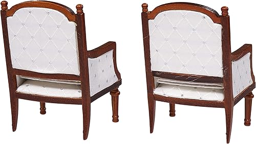 Miniatura 3 de Sillones de madera para casa de muñecas, juego de 2, sillas de comedor para casas de muñecas, muebles en miniatura, muñecas de 3 a 6 pulgadas
