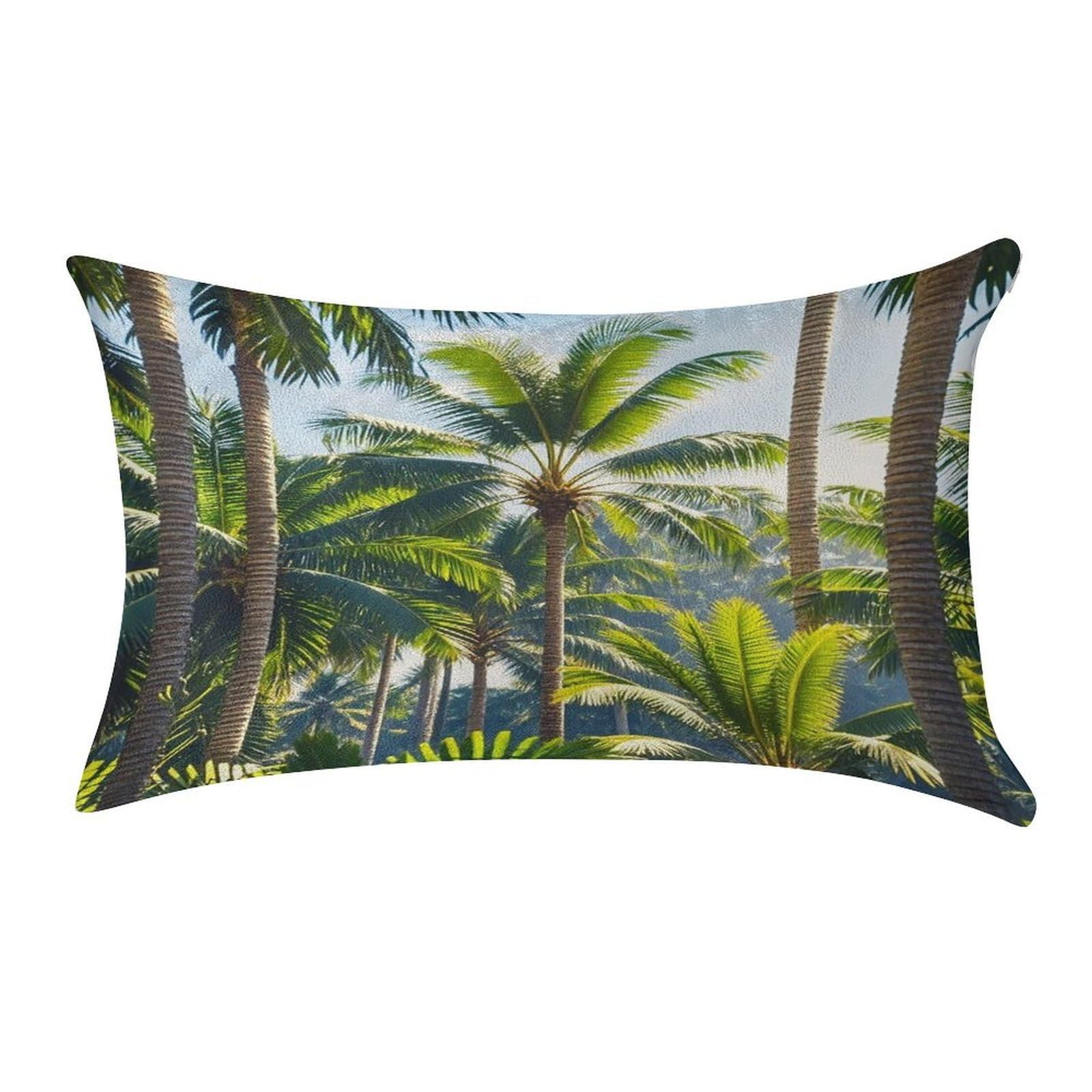 FekiLoot Palm Trees Pillow Covers Luxury Velvet Oblong Pillowcases Rectangular Throw Pillows Case Decorative Velvet Cushion Covers Ultra Soft Lumbar Pillow Shells 12 X 20 in