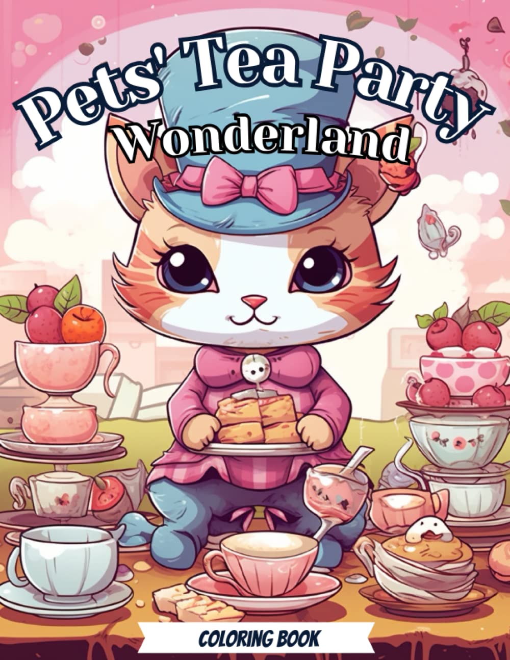 Pets' Tea Party Wonderland Coloring Book for Kids: Step into an magical world of furry animal friends and delightful treats!