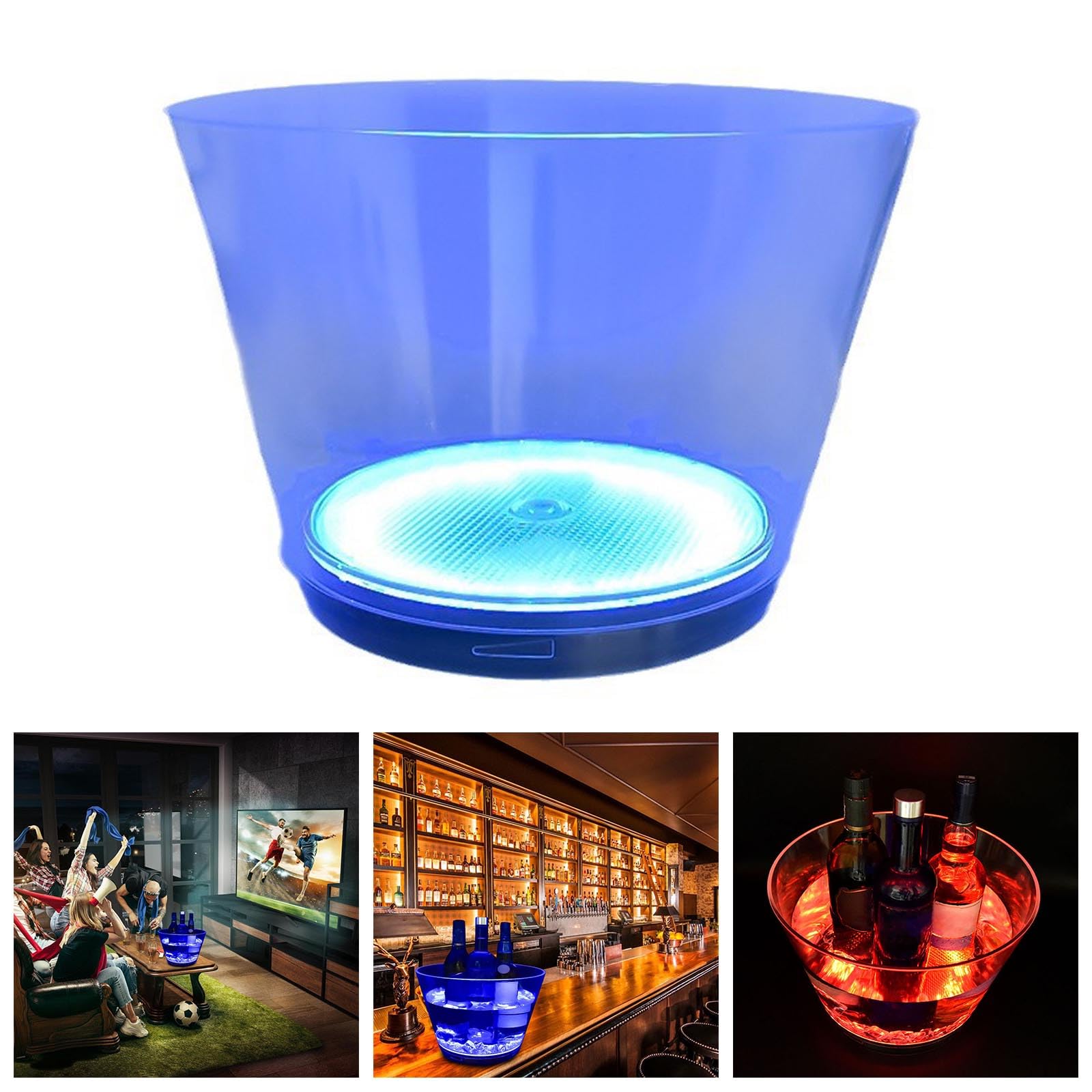 XEGZLH Plastics Ice Bucket Clear Transparents Beverage Tub for Chilling Wine Champagne and Beer Bottles Storage Container