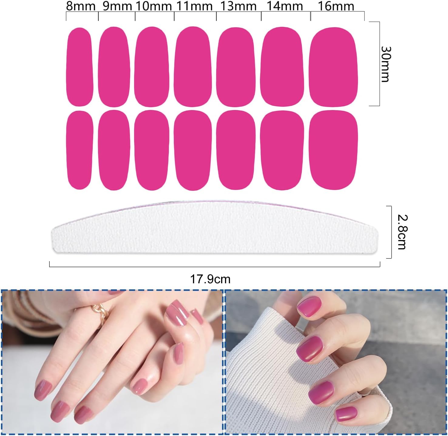20 Sheets 280 Pcs Mix-Color Solid Nail Polish Strips for Women Girls Nails Stickers Full Nail Wraps - Pink Yellow Solid Nail Polish Stickers Stick On Nails Self Adhesive Gel Nail Strips