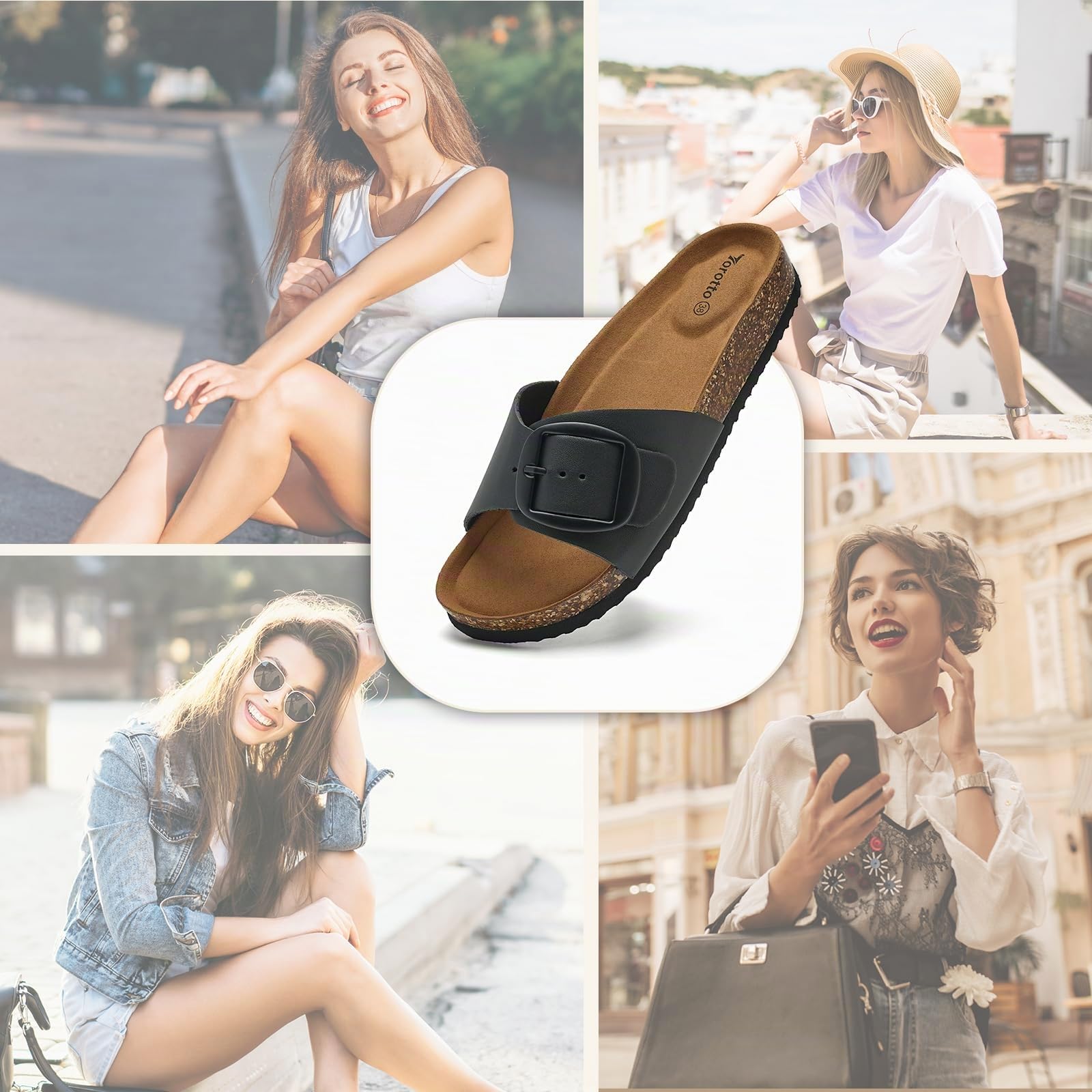 Torotto Femme Sandales Mules Chaussure