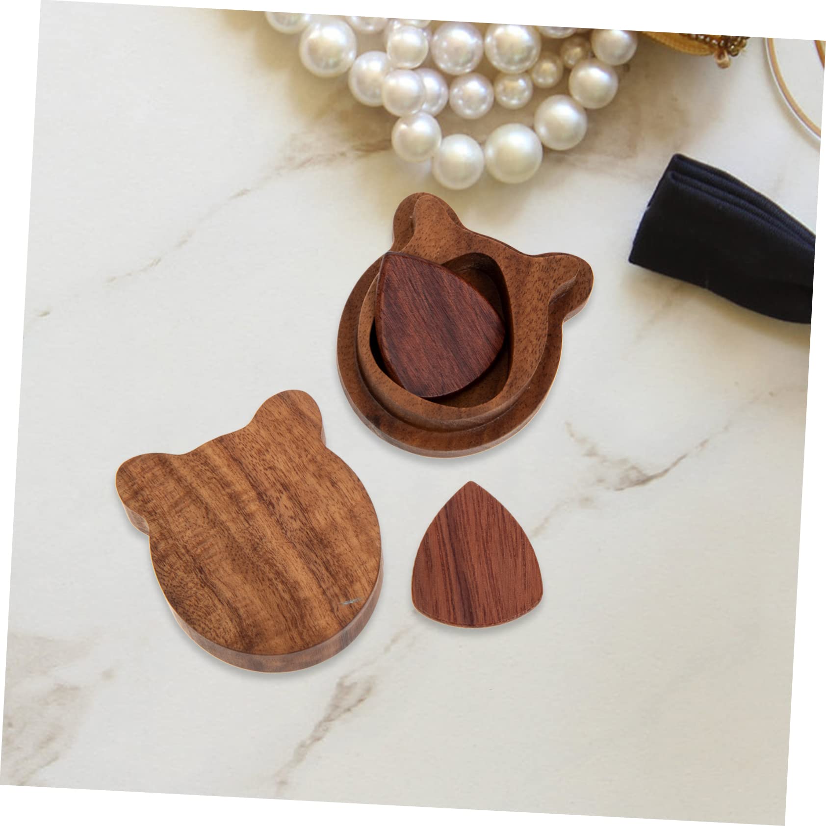 ifundom 5sätze Multipurpose Wooden Guitar Pick Holder Mit Natürlichen Plektren Praktische Und Langlebige Holzkonstruktion Für Akustik Und Folk-Gitarren Ergonomisches Design Für