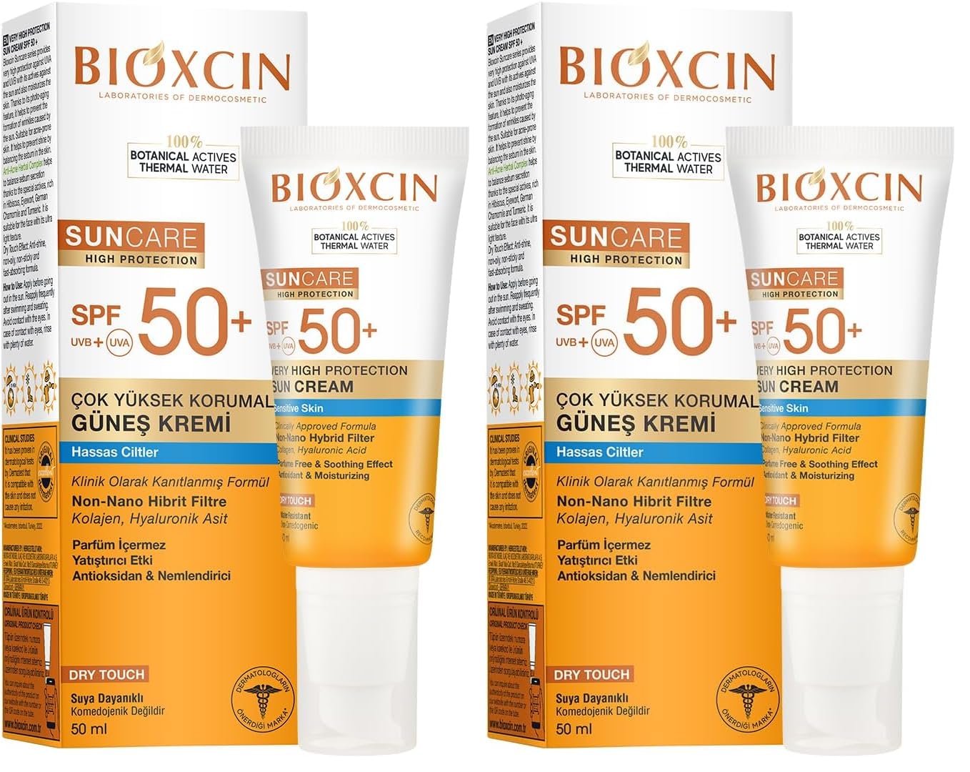 Bioxcin Hassas Ciltler İçin Çok Yüksek Korumalı Güneş Kremi 50 SPF 50 Ml (2 paketi)