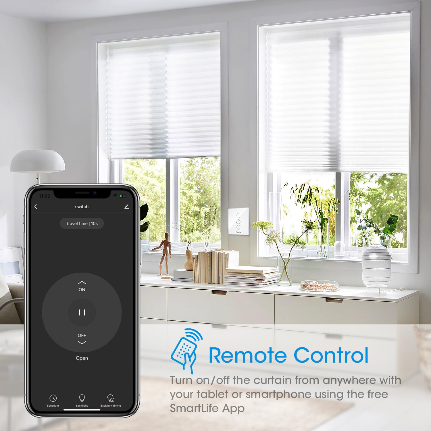 Maxcio Interrupteur Connecté WiFi Pour Volet Roulant Compatible Alexa | Interrupteur Intelligent Pour Rideau Compatible Google Home, Commande Vocale, Control À Distance & Minuterie