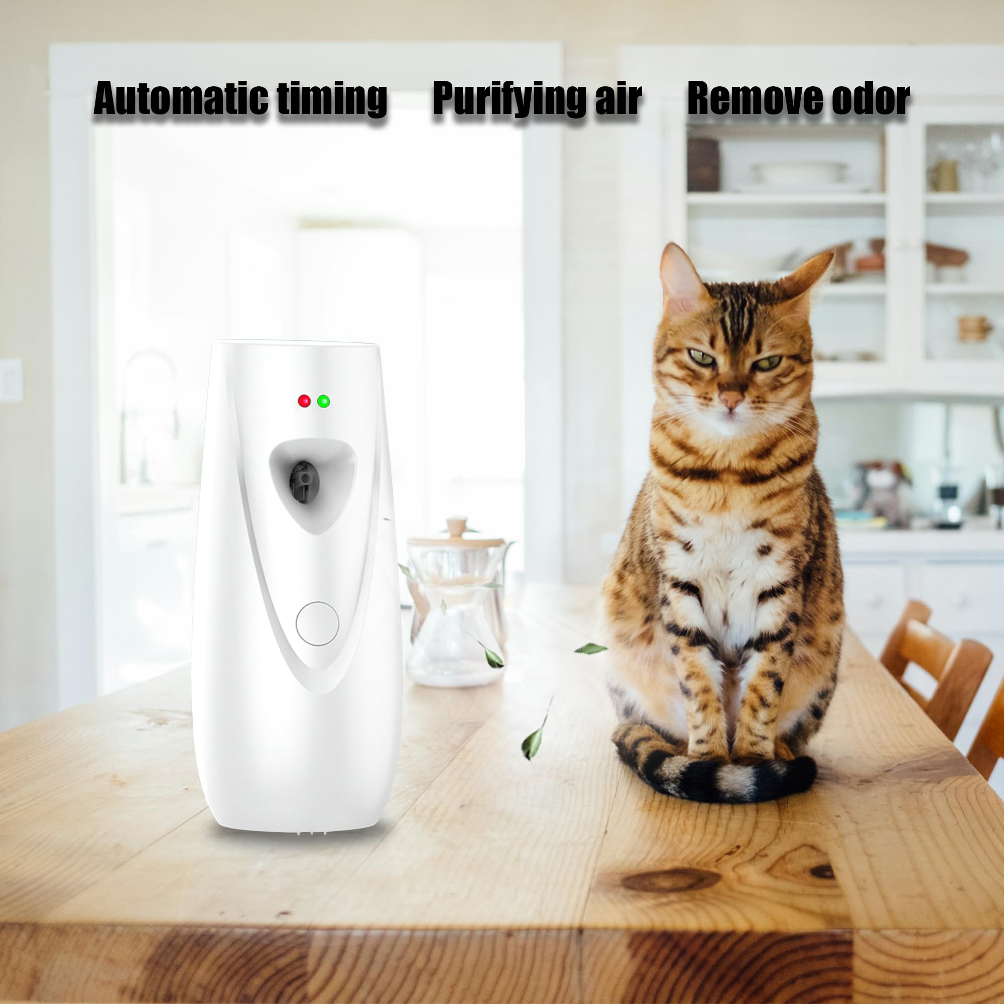 Dispenser automatico spray per deodorante per ambienti, confezione da 2, supporto per spruzzatore da parete o indipendente, impostazioni multiple di tempo, uso commerciale e domestico in bagno,