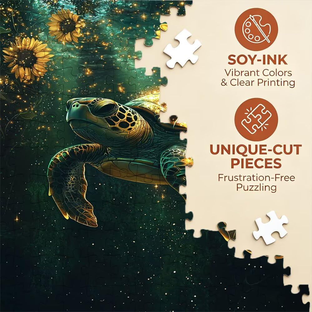 Puzzle 5000 Pezzi, Girasole Tartarughe 3D Puzzle per Adulti Impegnativo, Educa Puzzles Artistico, Divertente E Stimolante Puzzles Decorativo per La Famiglia, Regalo e Decorazione Pareti DX0YL6-923