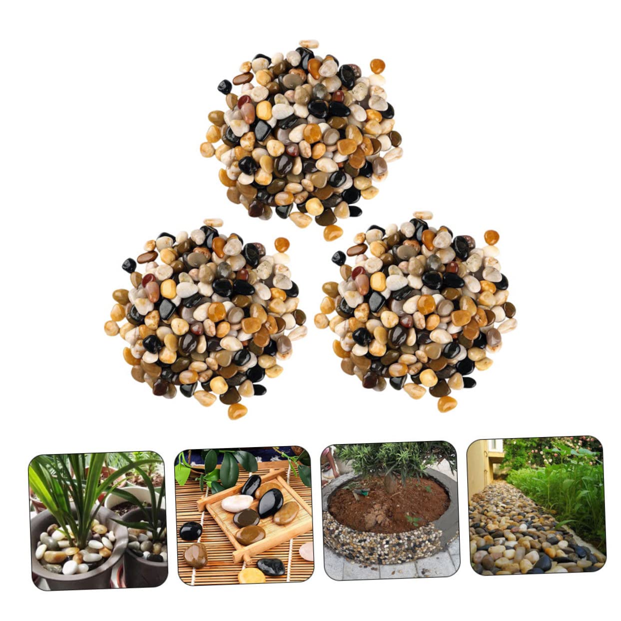 Happyyami 3packungen Dekorative Steine Für Aquarien Blumentöpfe Landschaftsgestaltung Regenbogensteine Für Garten Und Vase Natursteine Für Kreative Deko