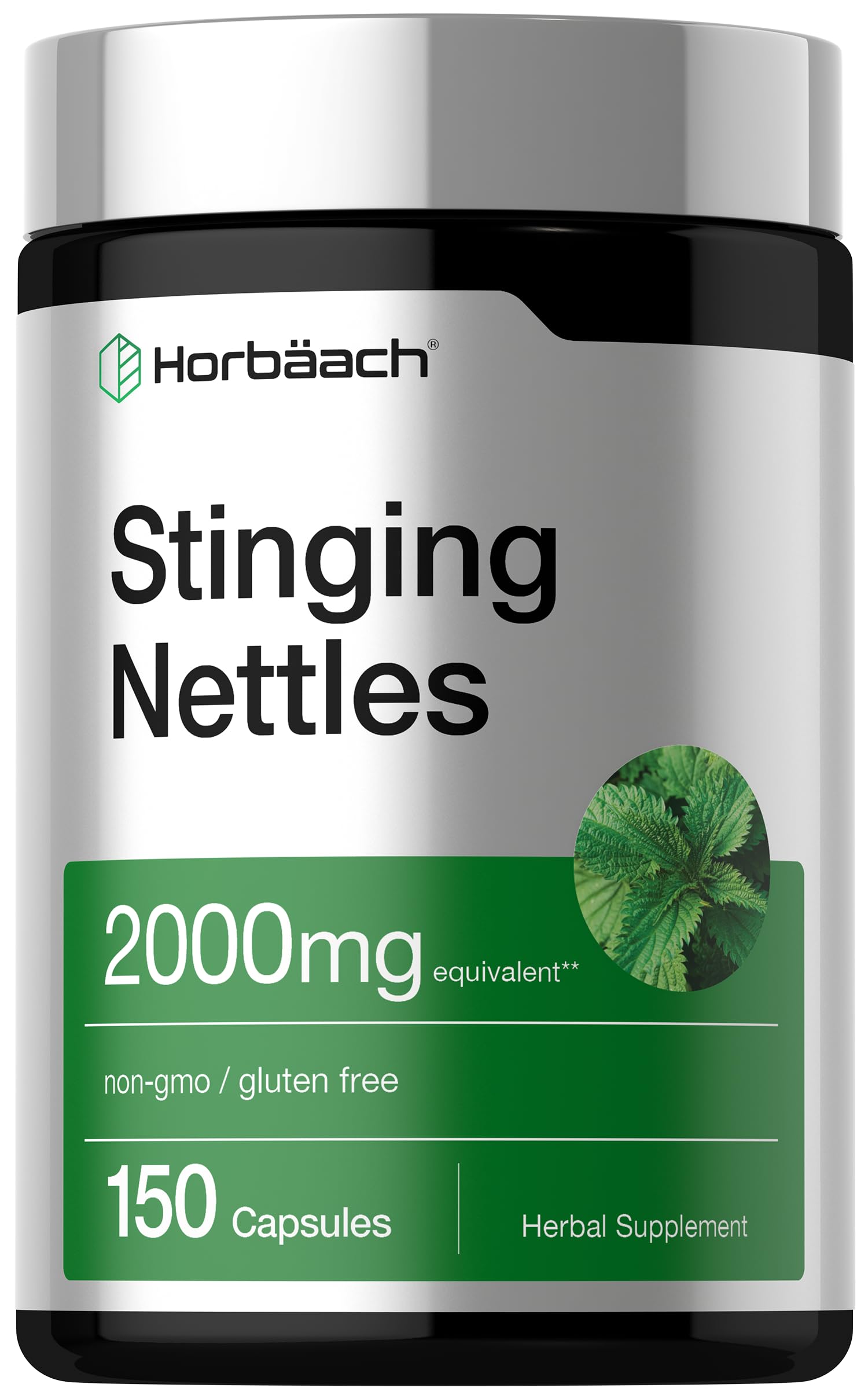 Horbäach Sting Nettle Capsules 2000mg | 150 Graf | Kräuterblatt Extrakt Ergänzung | Non-GMO, Glutenfrei