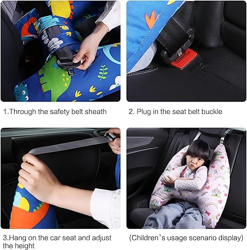 Miniatura 5 de Forma de H - Soporte para la cabeza del coche para niños, almohadas de viaje para bebés, almohadas de asiento de automóvil para niños, para apoyar