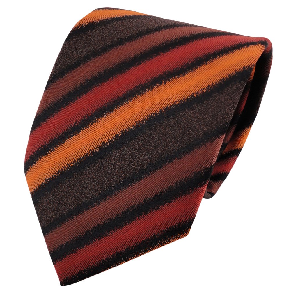 TigerTie Designer tie necktie orange red-orange brown black striped