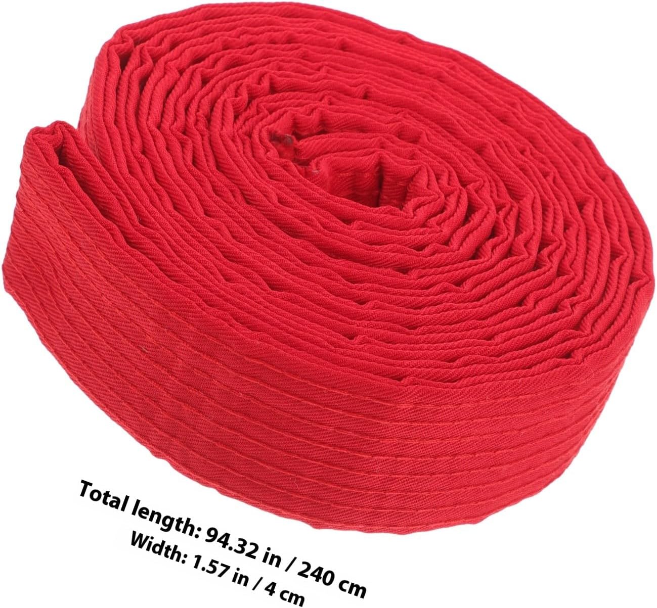 Unomor Taekwondo Martial Art Belt Red 2.4m Cotton Waistband Karate Training Belt for Youth and Adults