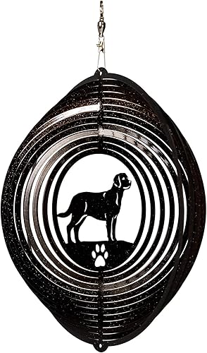 SWEN Products Labrador Circle Swirly Metal Wind Spinner