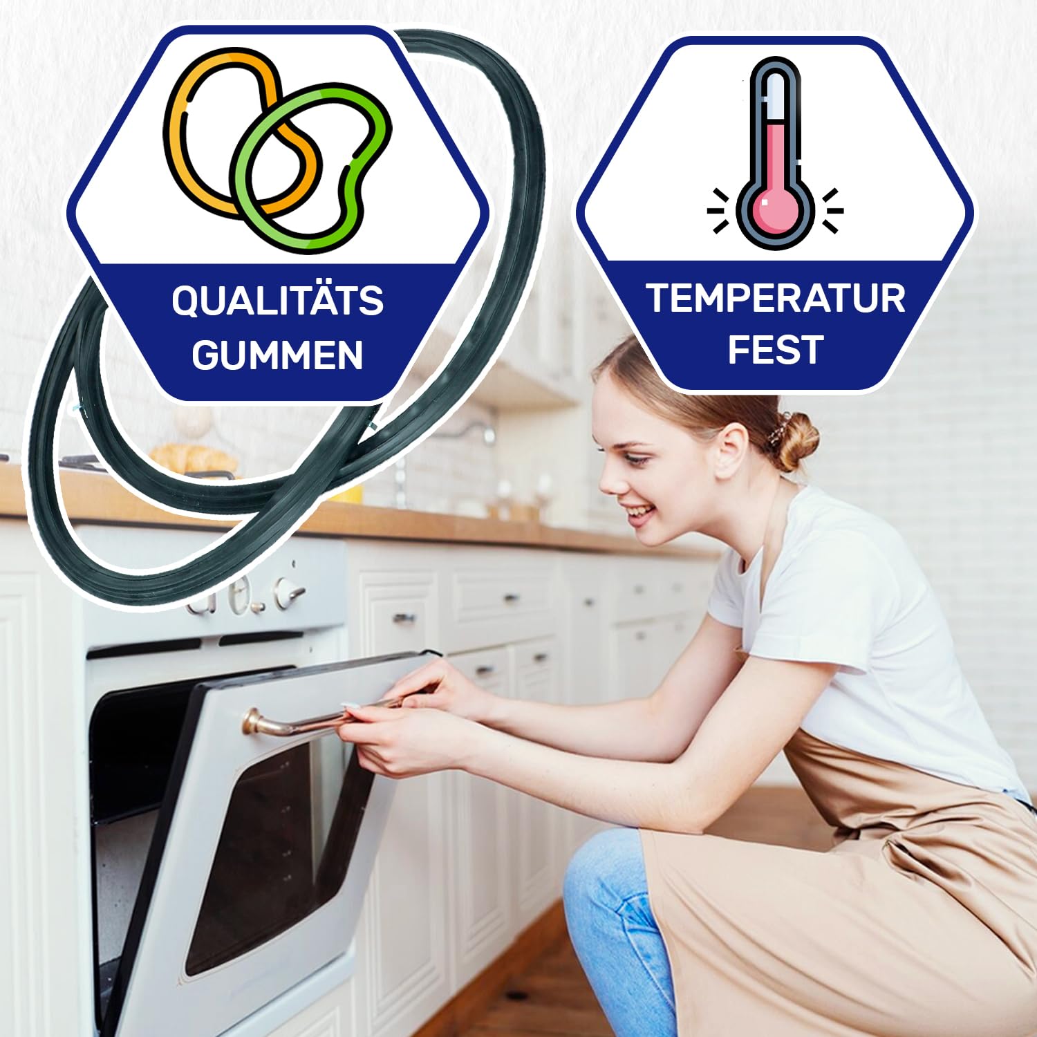 Backofen Dichtungsgummi 410x330 mm mit 4 Haken mit dem Originalcode 8065348 80445572 Backofen Dichtung für Amica für Hansa für Kaiser - MADE IN EU - Garantie 10 Jahre - MONTERAL