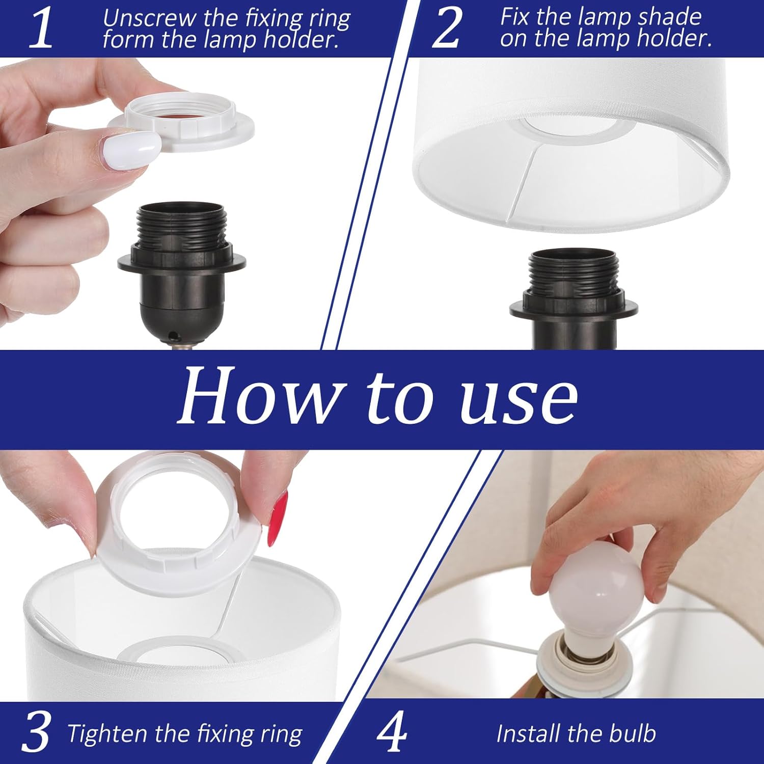 30Pcs Lampshade Reducer Ring Plastic E14 to E27 Lamp Shade Adapter Ring Screw Collar Rings Converter Washer for Lampshade Adaptor Socket Replacement Fittings