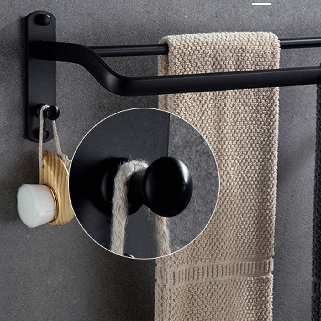 Towel Rack - Aluminum Bathroom, Bathroom Towel Rack, Hook Toilet Toilet Storage Wall Mount, Size 60x15x14 Cm