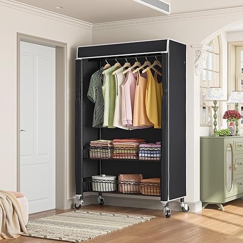 Miniatura 10 de VIPEK R2C Plus - Perchero enrollable con cubierta y rueda, resistente con cubierta, perchero cubierto para colgar ropa, perchero de metal blanco con