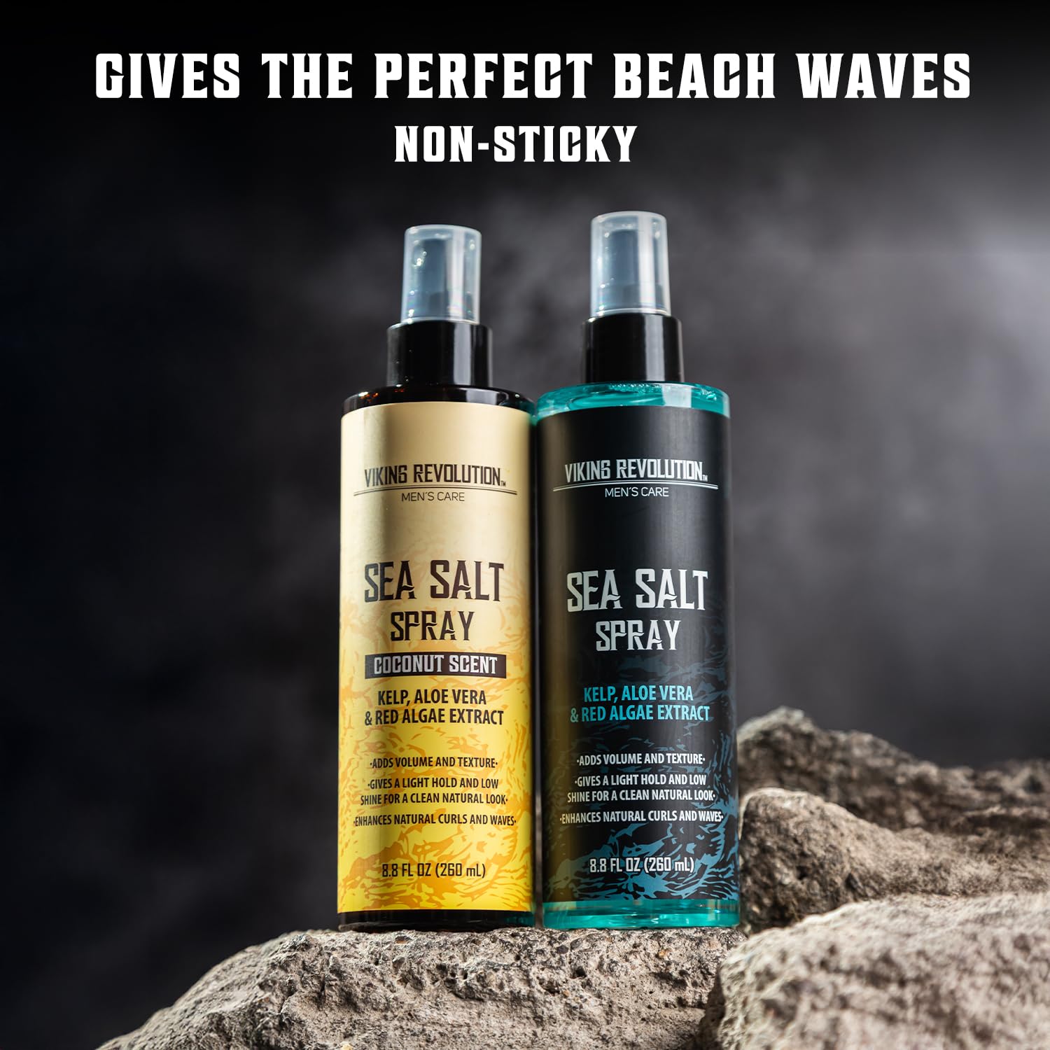 Viking Revolution Sea Salt Spray do włosów dla mężczyzn, spray do tekstowania włosów, spray z Kelpem, ekstrakt z aloesu i czerwonego aloesu do dodawania objętości i tekstury - Ocean Breeze and Coconut