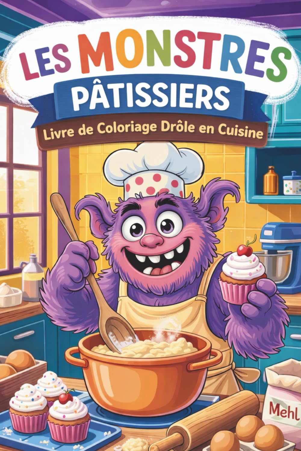 Les Monstres Pâtissiers – Livre de Coloriage Drôle en Cuisine | 92 Scènes Gourmandes à Colorier | Édition Détente pour Enfants et Seniors: Un univers hilarant de monstres boulangers