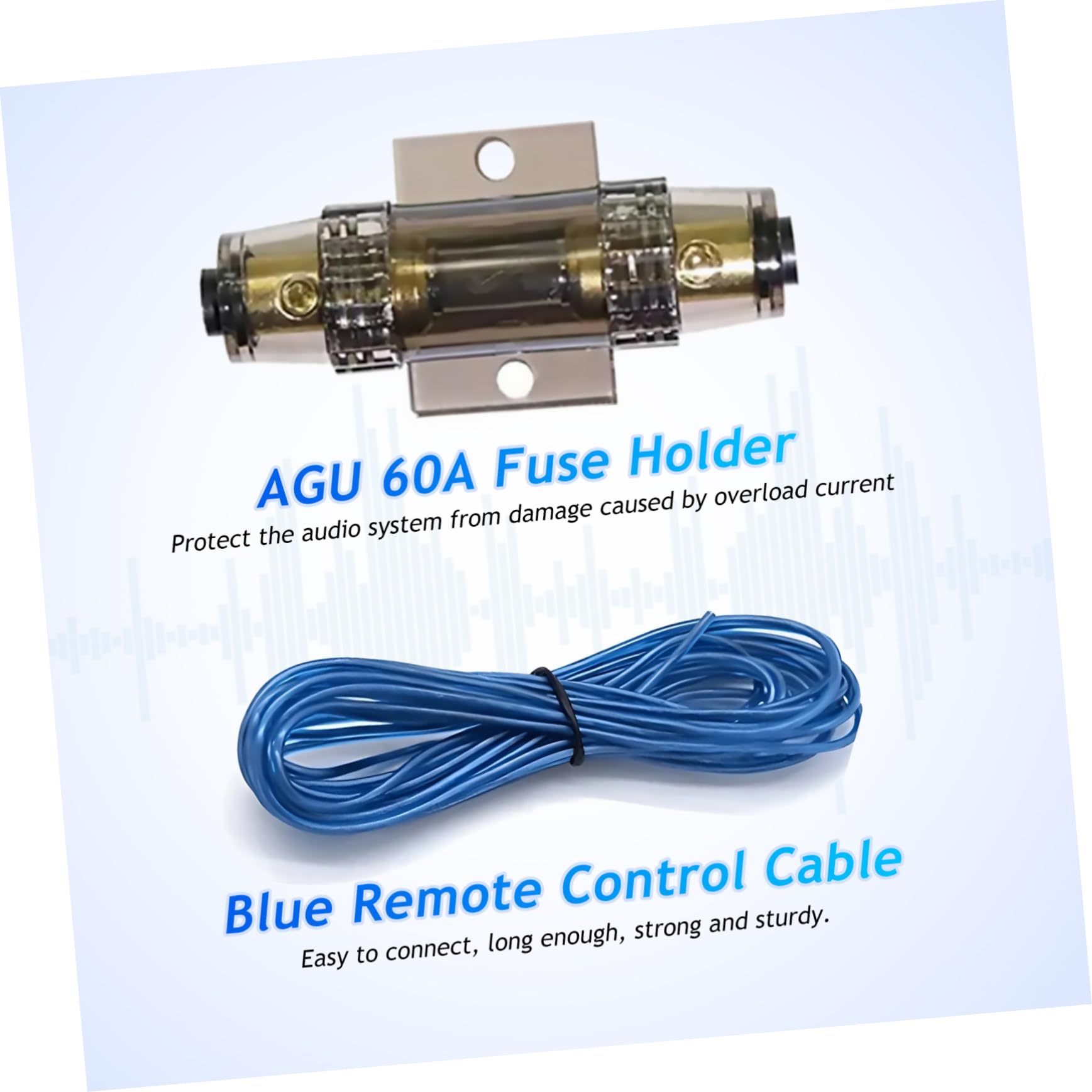 UKCOCO Kit de Câblage Solution Complète Amplificateur de Voiture pour 4 Gauge, Connecteurs RCA, Porte-fusible pour Système Audio Auto