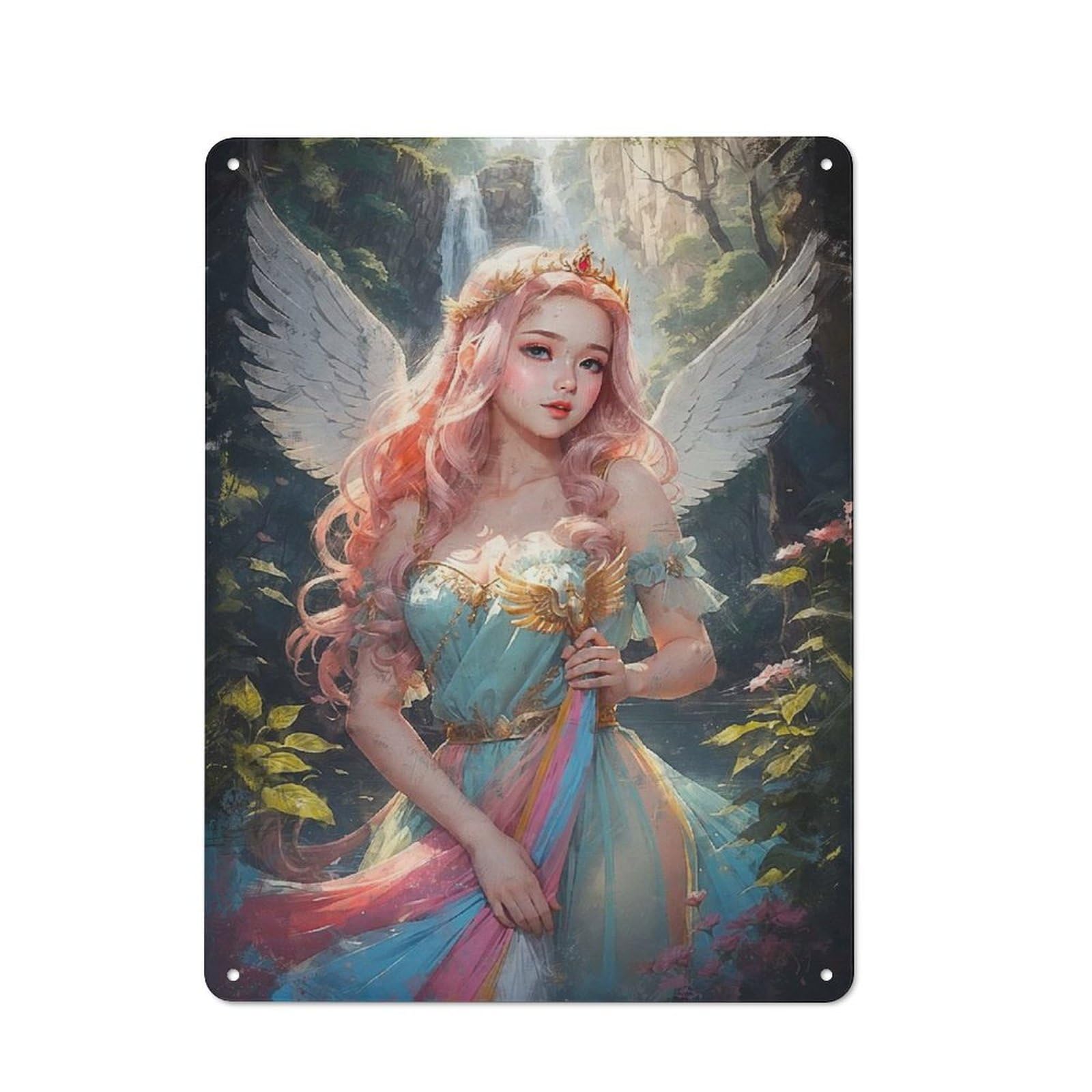 Junmoney Style-21 Beautiful Princess Rustic Metal Plaque 40X30cm For Living Room Or Hallway, For Garage, Workshop And Man Cave Decoration
