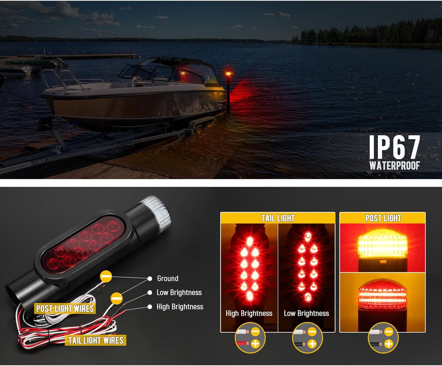 High Led Marine Trailer Guide Poles Light with Designs Simple Installs for Boat Signaling Uv Marine Lighting