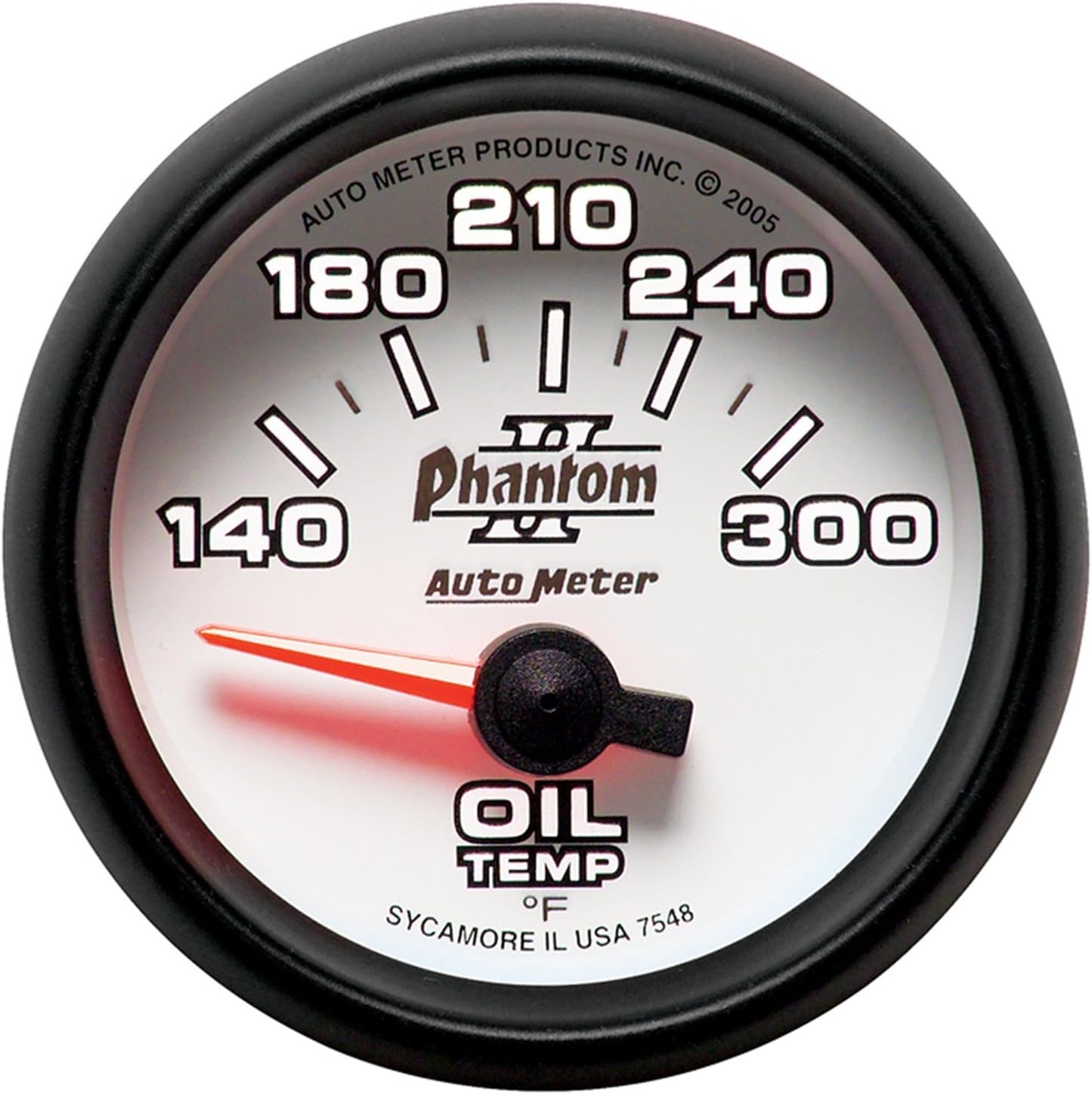 Auto Meter 7548 Phantom II 2-1/16" 140-300 F Short Sweep Electric Oil Temperature Gauge