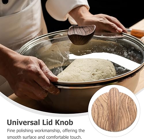 Miniatura 9 de DOITOOL 2 pomos de madera para tapa de olla, pomos universales de repuesto para tapa de olla, asas de sujeción para tapa de utensilios de cocina de
