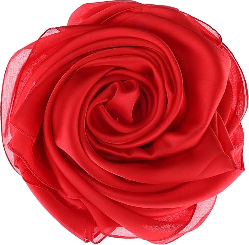 Miniatura 4 de Boao Bufandas suaves y largas de satén para mujer, bufanda ligera y transparente para accesorio de fiesta de boda