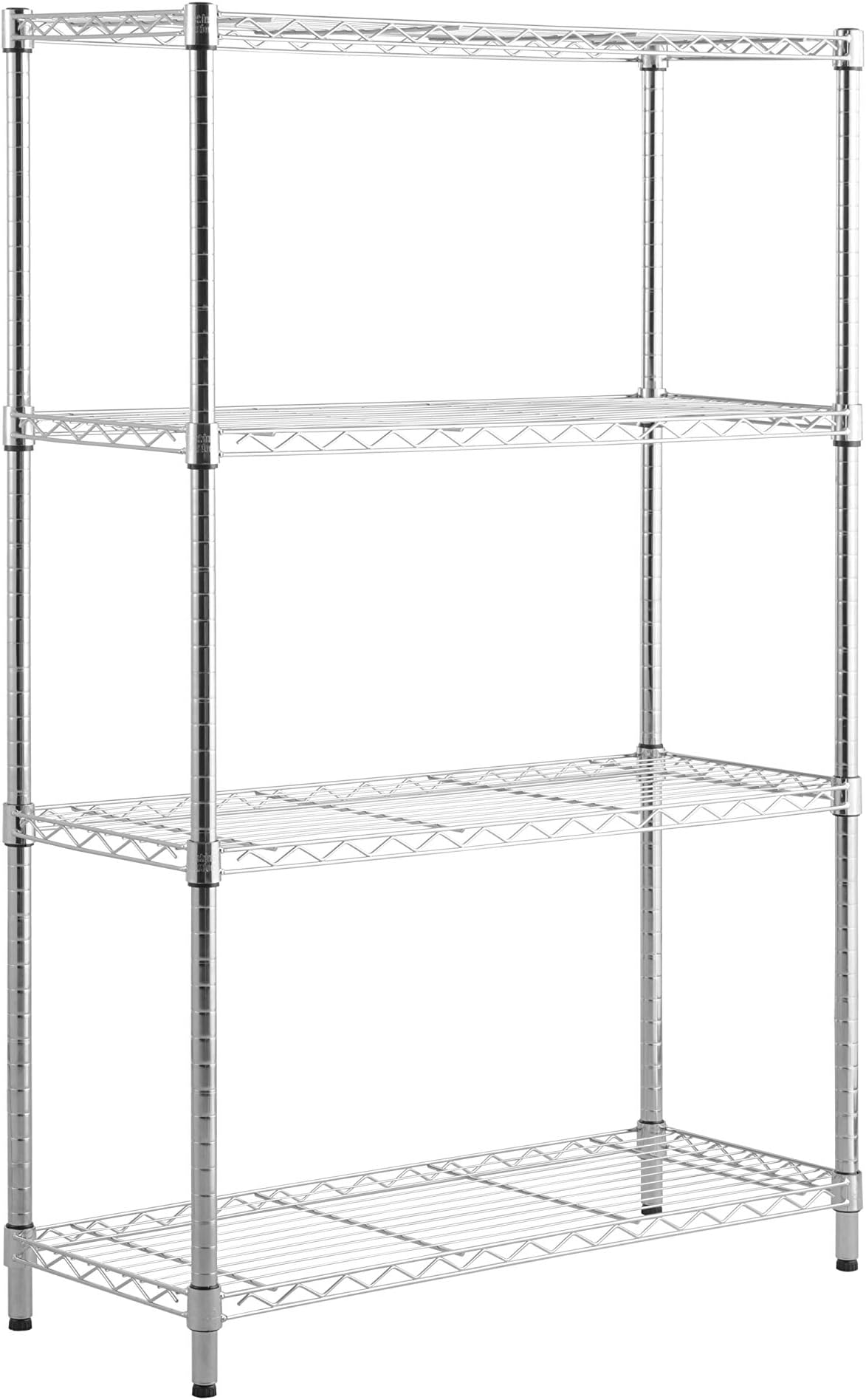 Racking Solutions VALUE RANGE - Chrome 4 Shelf shelving unit Huge 400kg storage capacity 1360mm H x 907mm W x 355mm D