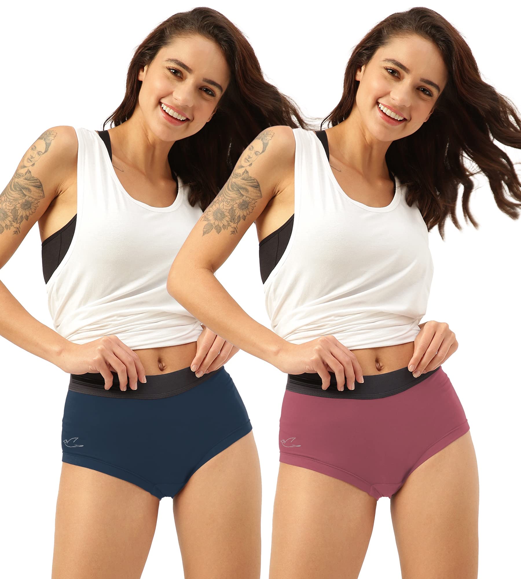 freecultr Women's Underwear Antibacterial Micromodal Airsoft | Boxer Briefs | Ultra-Soft Stretchable & Moisture-Wicking Fabric No Chafing, No Itching Sweat Resistant (Pack of 2)-picture-18