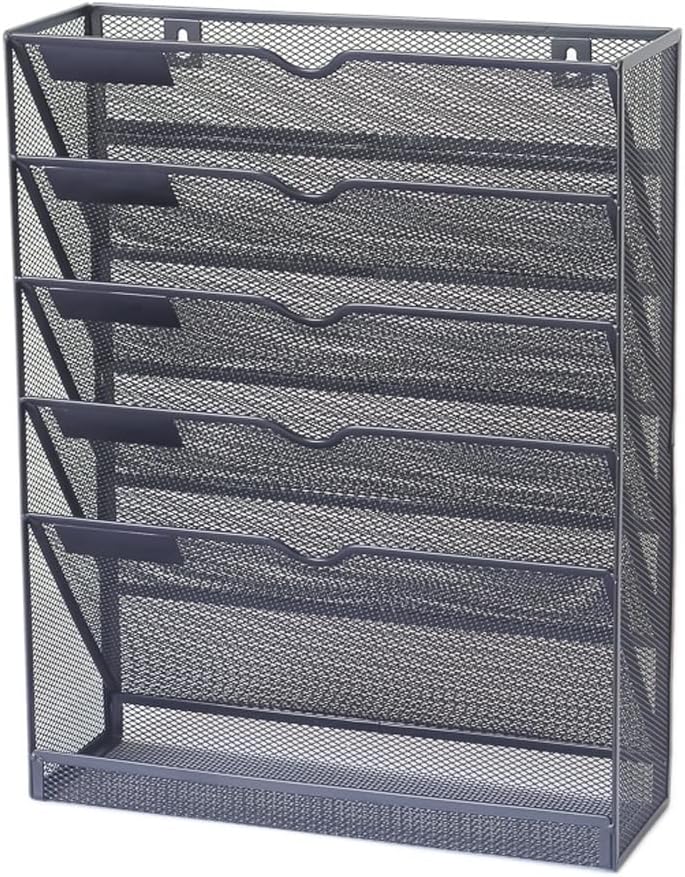 Amazon.com : Magazine File Holder Mesh Hanging Wall File Organizer ...