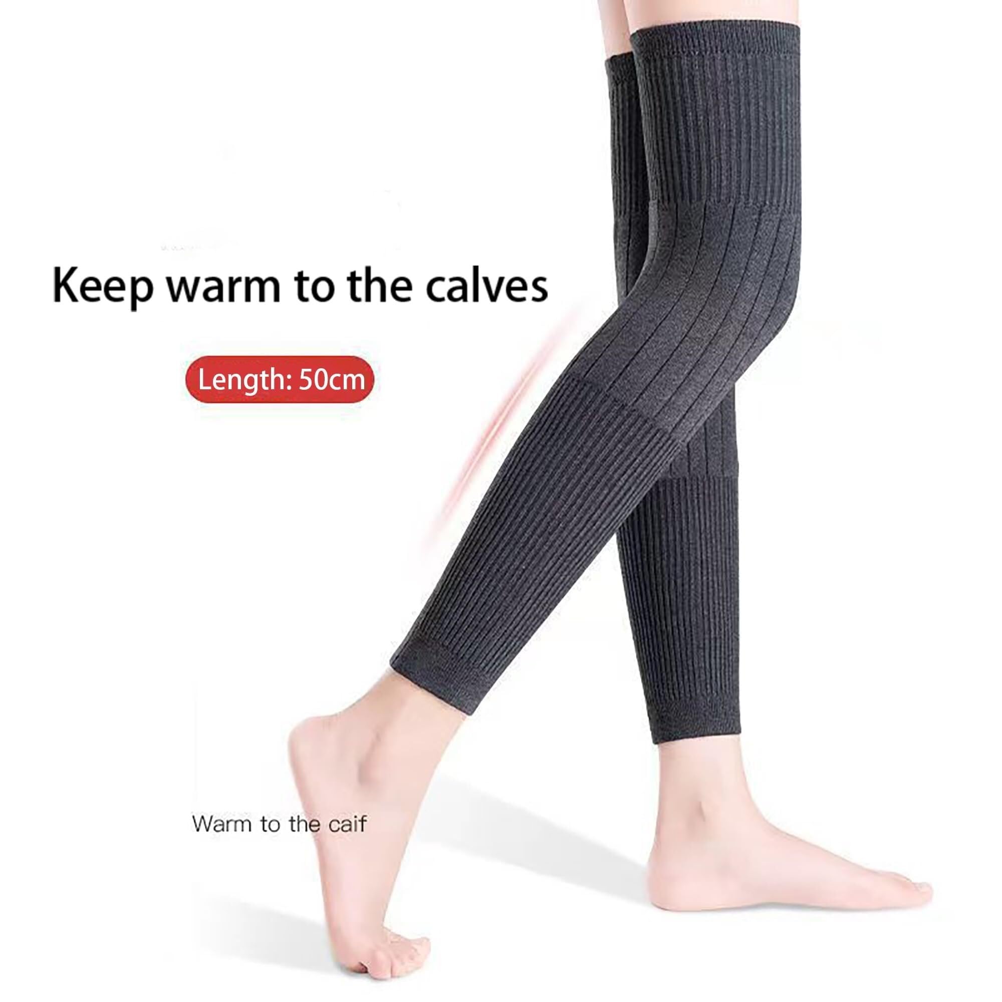 Ginocchiere Scaldamuscoli In Maglia A Coste Ginocchiere Lunghe E Calde Adatte Sia For Gli Sport Da Uomo Che Da Donna Ginocchiera Sportiva(Black,M)