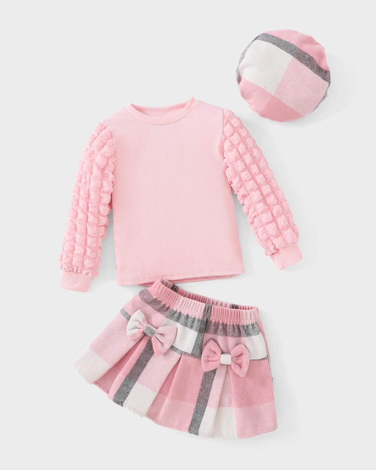 Toddler Girl Clothes Outfit Shirt Top Plaid Mini Skirt Outfits Set Little Girl Dresses Kids Clothes for Girls 18M-8T