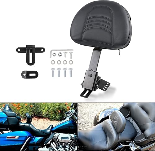 Miniatura 2 de Respaldo de conductor ajustable para motocicleta, compatible con Harley Touring Road King Street Glide Road Glide Electra Glide 1997-2024, respaldo