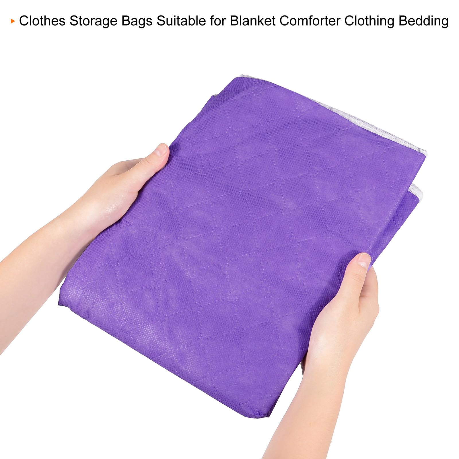 QUARKZMAN Vestiti Conservazione Borsa 3pz Armadio Organizzatore con Rinforzato Manico per Piumini Lenzuola Abbigliamento Cuscini Pieghevole con Robusto Cerniera-Viola