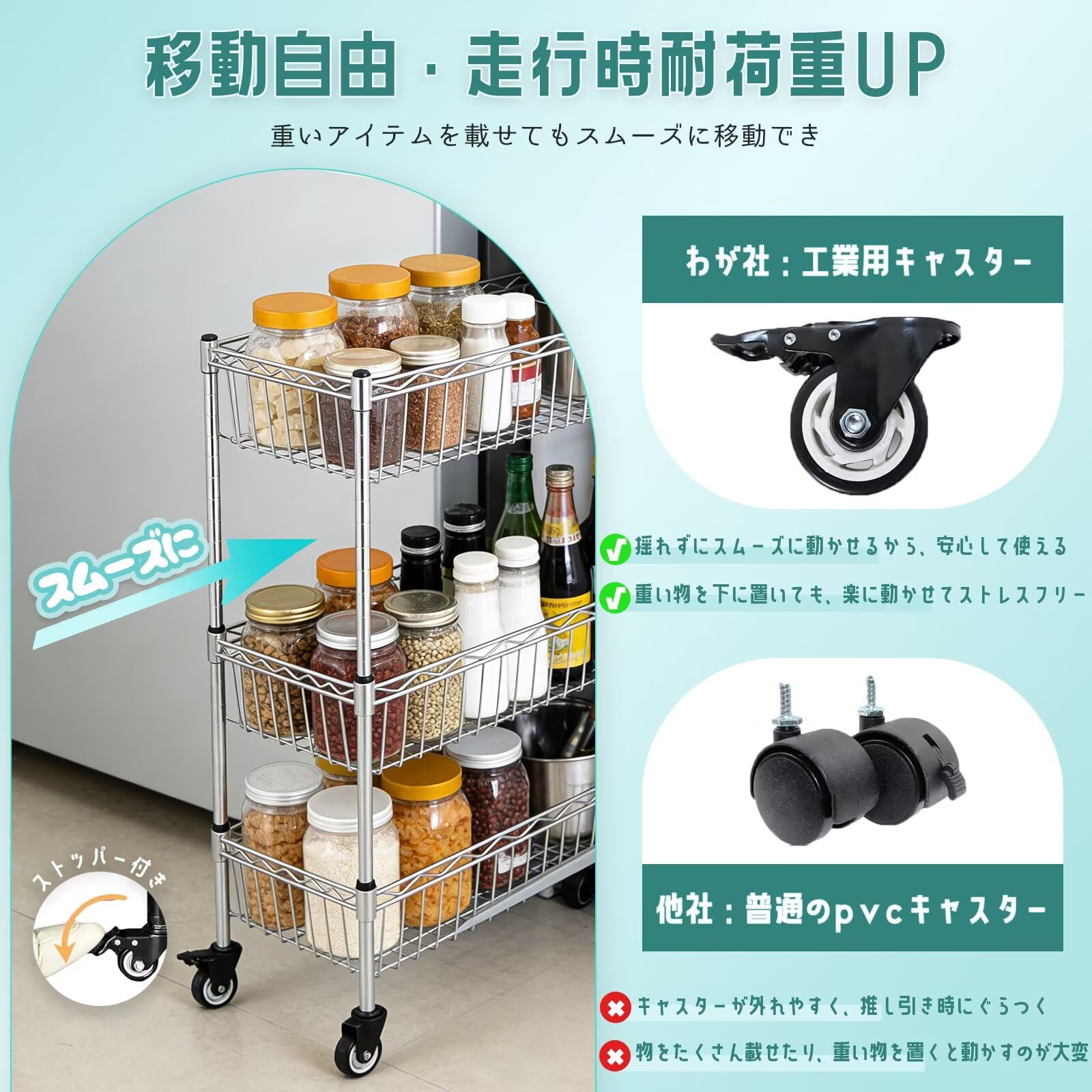 キッチンワゴン Amazon.co.jp: ZenVision キッチンワゴン 隙間収納 25cm キャスター