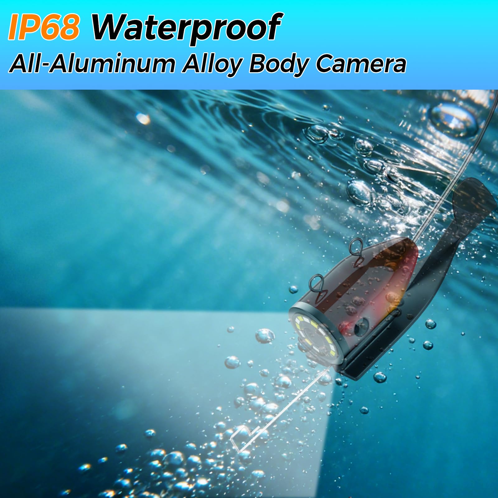 Cámara de pesca subacuática con monitor LCD de 7 pulgadas, cámara portátil para peces con luz, 12 piezas y cable de 30 m, resistente al agua IP68 para pesca en hielo, lago, mar, barco, kayak